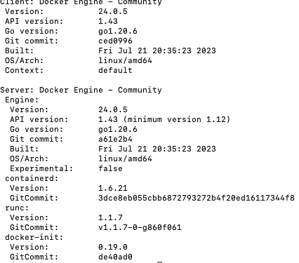 docker version